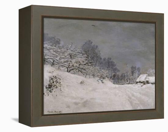 Environs de Honfleur, neige-Claude Monet-Framed Premier Image Canvas