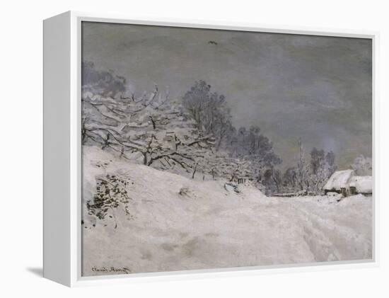 Environs de Honfleur, neige-Claude Monet-Framed Premier Image Canvas