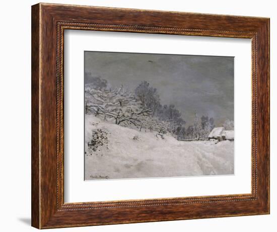 Environs de Honfleur, neige-Claude Monet-Framed Giclee Print