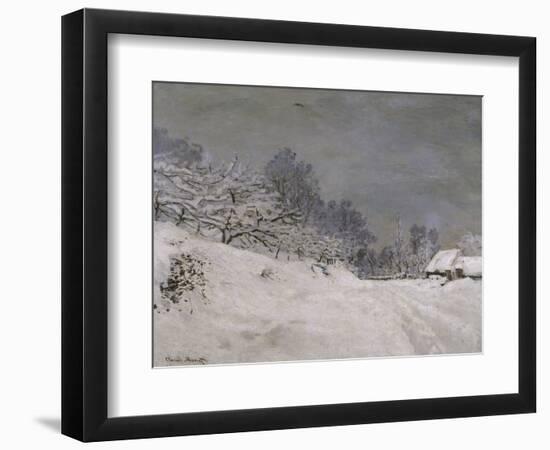 Environs de Honfleur, neige-Claude Monet-Framed Giclee Print