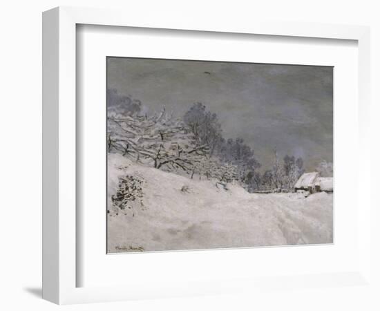 Environs de Honfleur, neige-Claude Monet-Framed Giclee Print