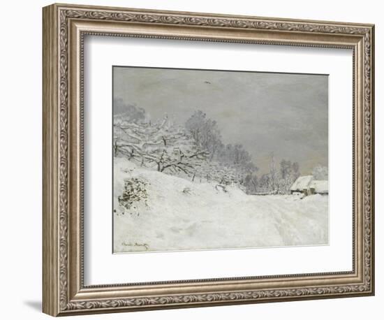 Environs de Honfleur, neige-Claude Monet-Framed Giclee Print