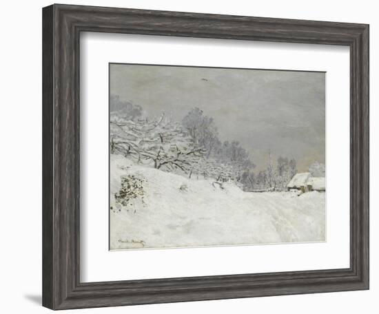 Environs de Honfleur, neige-Claude Monet-Framed Giclee Print