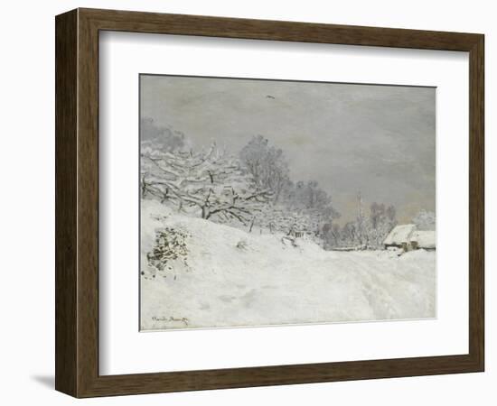 Environs de Honfleur, neige-Claude Monet-Framed Giclee Print