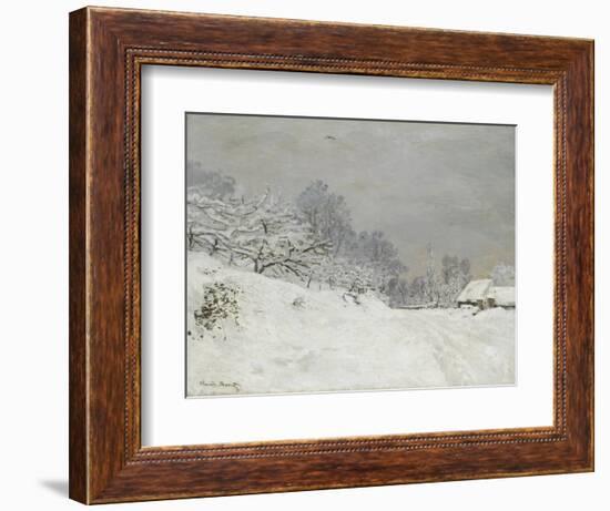 Environs de Honfleur, neige-Claude Monet-Framed Giclee Print