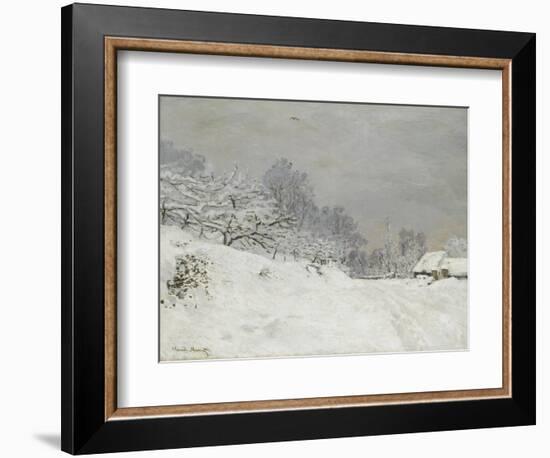 Environs de Honfleur, neige-Claude Monet-Framed Giclee Print