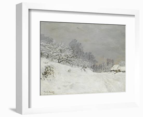 Environs de Honfleur, neige-Claude Monet-Framed Giclee Print