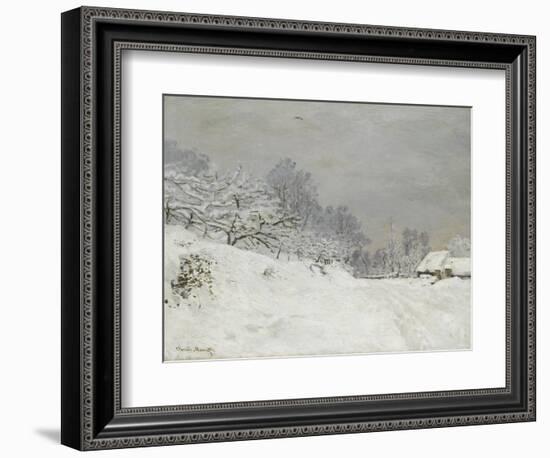 Environs de Honfleur, neige-Claude Monet-Framed Giclee Print