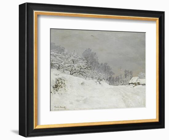 Environs de Honfleur, neige-Claude Monet-Framed Giclee Print