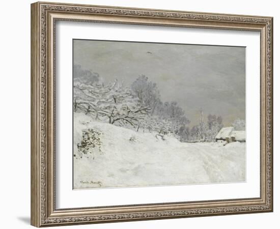 Environs de Honfleur, neige-Claude Monet-Framed Giclee Print