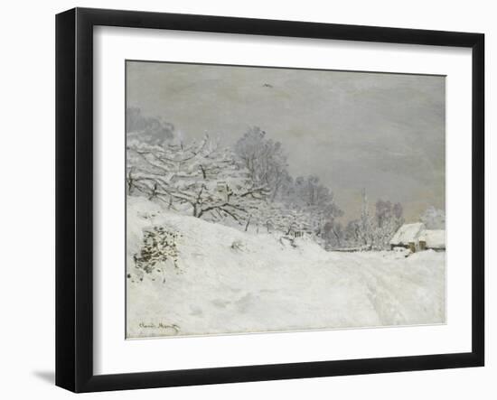 Environs de Honfleur, neige-Claude Monet-Framed Giclee Print