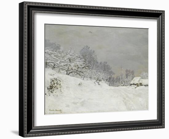 Environs de Honfleur, neige-Claude Monet-Framed Giclee Print