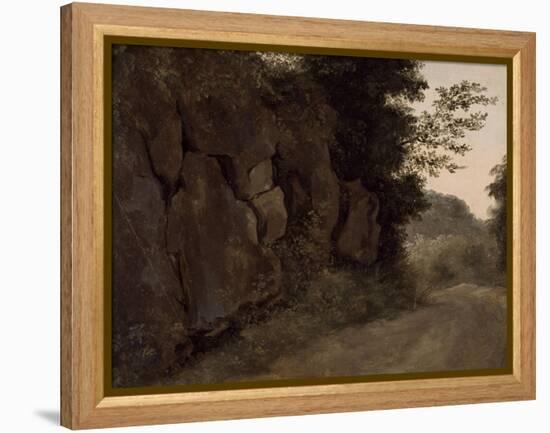 Environs de Nemi : rochers-Pierre Henri de Valenciennes-Framed Premier Image Canvas