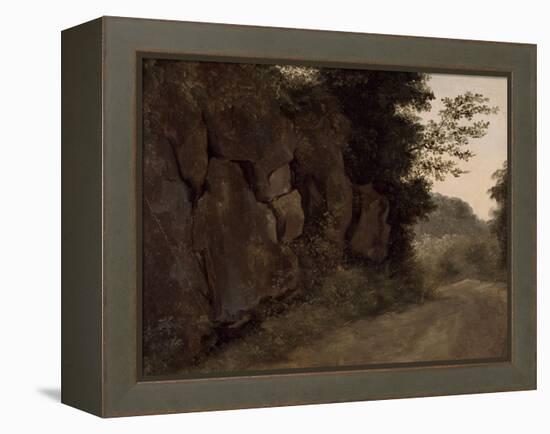 Environs de Nemi : rochers-Pierre Henri de Valenciennes-Framed Premier Image Canvas