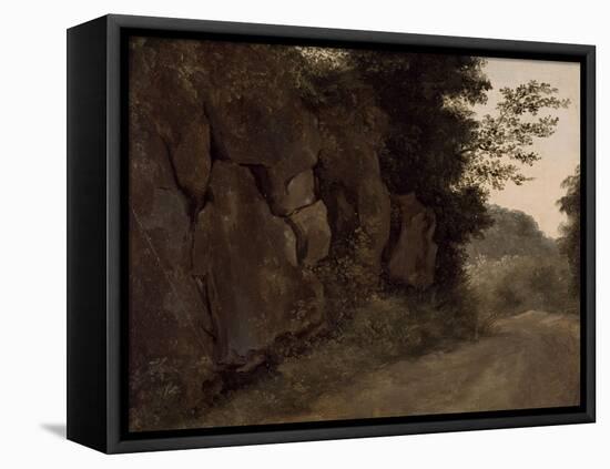 Environs de Nemi : rochers-Pierre Henri de Valenciennes-Framed Premier Image Canvas