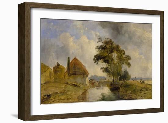 Environs of Breda, 1857 (Oil on Canvas)-Johan-Barthold Jongkind-Framed Giclee Print