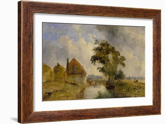 Environs of Breda, 1857 (Oil on Canvas)-Johan-Barthold Jongkind-Framed Giclee Print