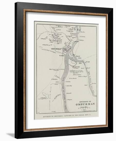 Environs of Omdurman, Captured by the Sirdar, 3 September-null-Framed Premium Giclee Print