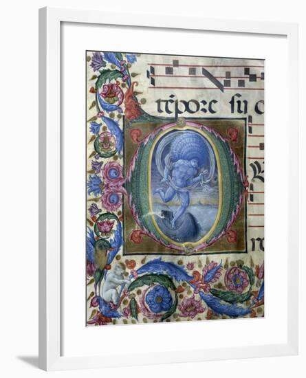 Eolo, Miniature Initial, by Liberale Da Verona (Ca 1445-1530), Italy, 15th Century-null-Framed Giclee Print