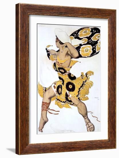 Ephebe, Costume Design for a Ballets Russes Production of Tcherepnin's Narcisse, 1911-Leon Bakst-Framed Giclee Print