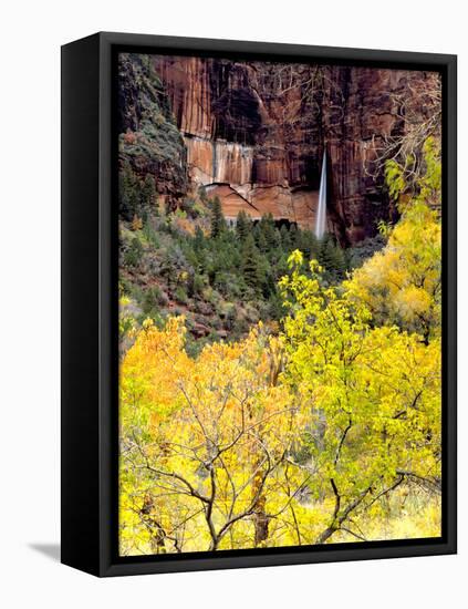 Ephemeral Waterfall, Zion National Park, Utah, USA-Scott T. Smith-Framed Premier Image Canvas