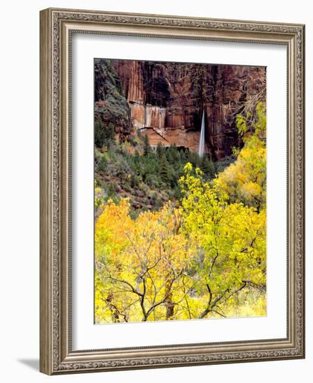 Ephemeral Waterfall, Zion National Park, Utah, USA-Scott T. Smith-Framed Photographic Print