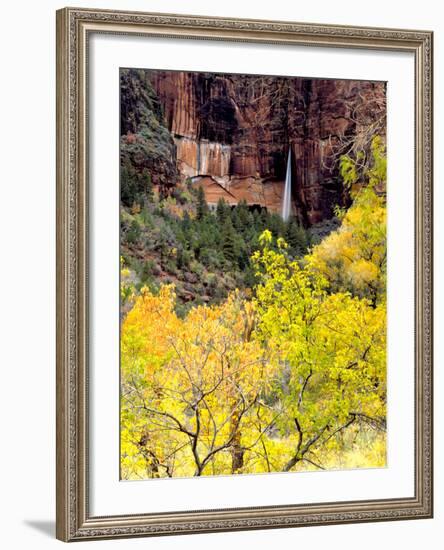 Ephemeral Waterfall, Zion National Park, Utah, USA-Scott T. Smith-Framed Photographic Print