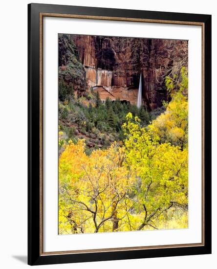 Ephemeral Waterfall, Zion National Park, Utah, USA-Scott T. Smith-Framed Photographic Print