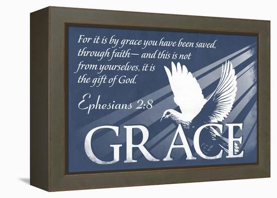 Ephesians 2:8 - Inspirational-Lantern Press-Framed Stretched Canvas