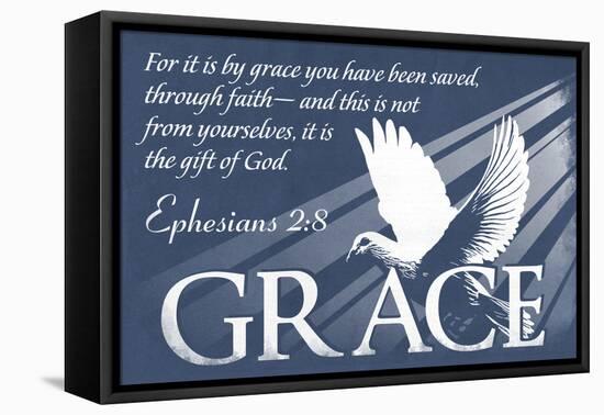 Ephesians 2:8 - Inspirational-Lantern Press-Framed Stretched Canvas