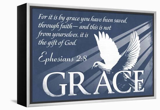 Ephesians 2:8 - Inspirational-Lantern Press-Framed Stretched Canvas