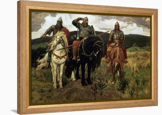 Epic Heroes-Victor Mikhailovich Vasnetsov-Framed Premier Image Canvas