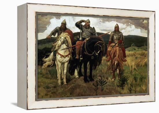 Epic Heroes-Victor Mikhailovich Vasnetsov-Framed Premier Image Canvas