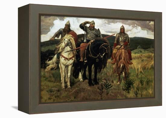 Epic Heroes-Victor Mikhailovich Vasnetsov-Framed Premier Image Canvas