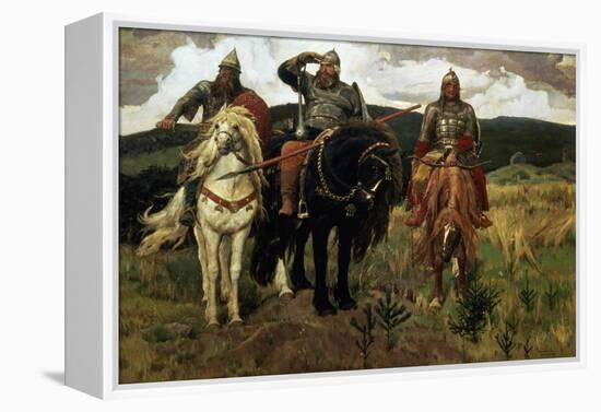 Epic Heroes-Victor Mikhailovich Vasnetsov-Framed Premier Image Canvas