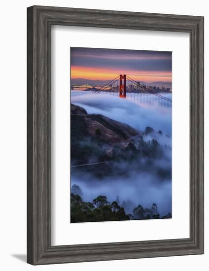 Epic Morning Fog Golden Gate Bridge, San Francisco California Travel-Vincent James-Framed Photographic Print