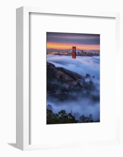 Epic Morning Fog Golden Gate Bridge, San Francisco California Travel-Vincent James-Framed Photographic Print