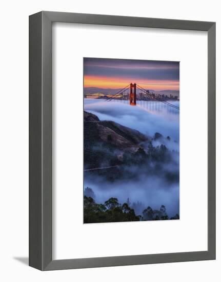 Epic Morning Fog Golden Gate Bridge, San Francisco California Travel-Vincent James-Framed Photographic Print