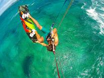 Kite Boarding. Fun in the Ocean, Extreme Sport. POV View from Action Camera.-EpicStockMedia-Photographic Print