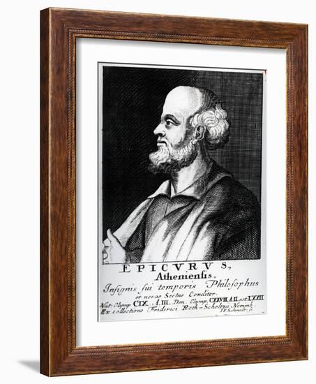 Epicurus, Engraved by Johann Fredrich Schmidt-German School-Framed Giclee Print