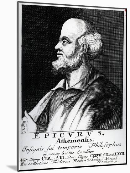 Epicurus, Engraved by Johann Fredrich Schmidt-German School-Mounted Giclee Print