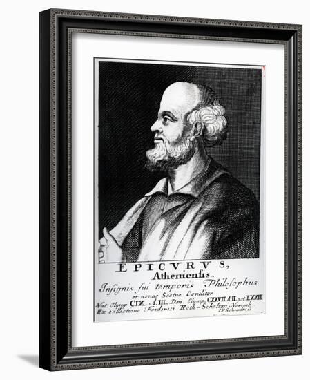 Epicurus, Engraved by Johann Fredrich Schmidt-German School-Framed Giclee Print