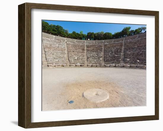 Epidaurus, Argolis, Peloponnese, Greece. The 14th century BC, 4,000 seat theatre, designed by Po...-null-Framed Photographic Print