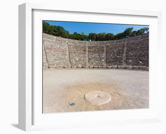 Epidaurus, Argolis, Peloponnese, Greece. The 14th century BC, 4,000 seat theatre, designed by Po...-null-Framed Photographic Print