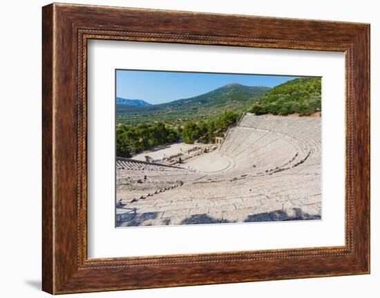 Epidaurus, Argolis, Peloponnese, Greece. The 14th century BC, 4,000 seat theatre, designed by Po...-null-Framed Photographic Print