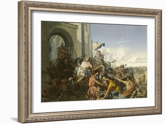 Episode des invasions Normandes en 886 - Mort de Robert le Fort, comte d'Anjou et de Paris, tué-Henri Lehmann-Framed Giclee Print