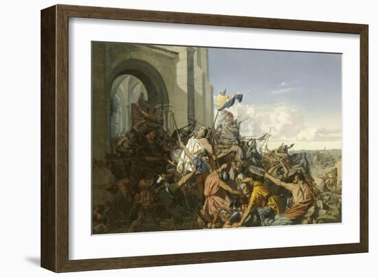 Episode des invasions Normandes en 886 - Mort de Robert le Fort, comte d'Anjou et de Paris, tué-Henri Lehmann-Framed Giclee Print