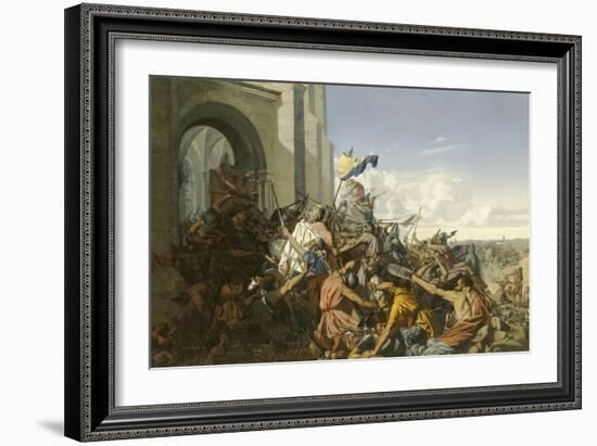 Episode des invasions Normandes en 886 - Mort de Robert le Fort, comte d'Anjou et de Paris, tué-Henri Lehmann-Framed Giclee Print