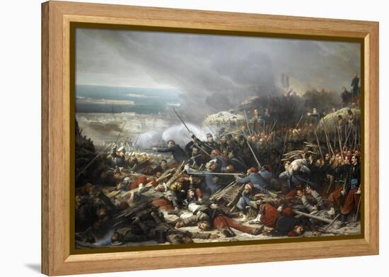 Episode du siège de Sébastopol pendant la guerre de Crimée en 1855, gorge de Malakoff-Adolphe Yvon-Framed Premier Image Canvas