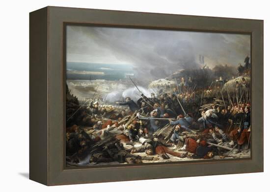 Episode du siège de Sébastopol pendant la guerre de Crimée en 1855, gorge de Malakoff-Adolphe Yvon-Framed Premier Image Canvas